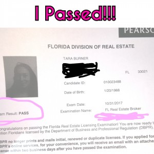 Passed Real Estate Broker's Exam | Tara Burner - Real ...