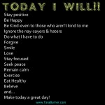 Today I will...